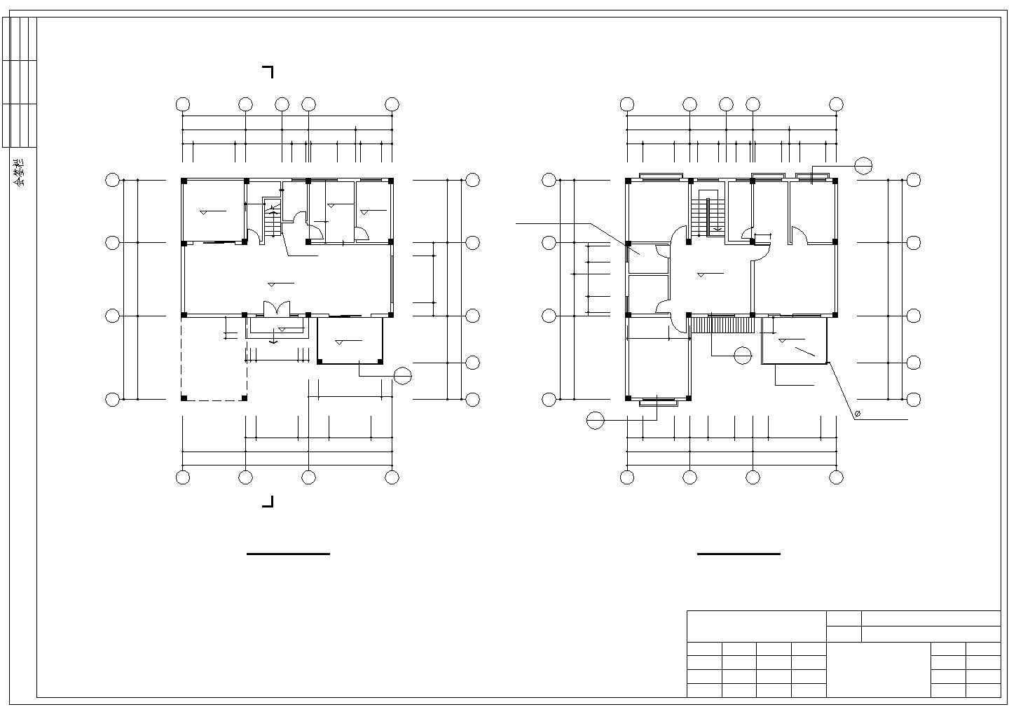 扬州市广陵区佛坪村某2层砖混结构单体小型别墅全套建筑设计CAD图纸