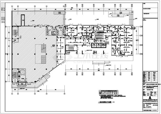 天津居民住宅地下室喷洒系统CAD水电气设计完整图-图一