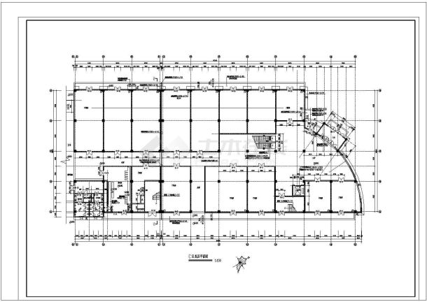 四层大型商场建筑CAD施工图-图二