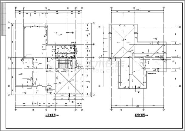 大庆市昌北新村某2层砖混结构别墅楼建筑设计CAD图纸（含夹层）-图一