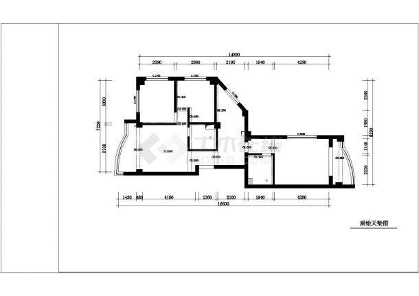 某地70平米小两居家装全套设计cad平面施工图(含天棚线路图)-图二