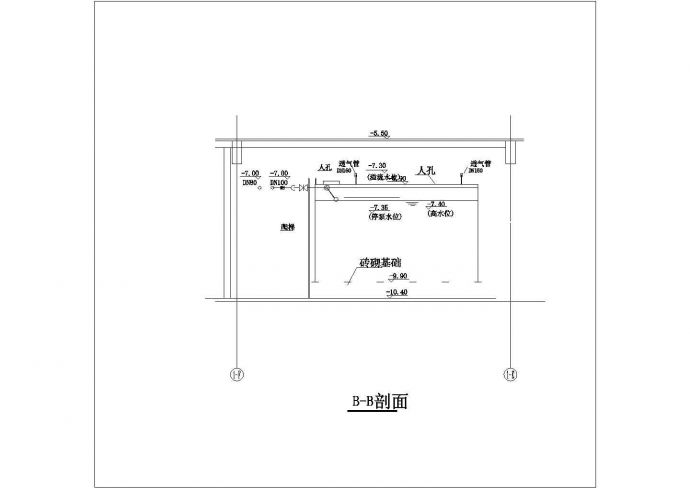 北京某酒店生活水泵房全套建筑施工设计cad图纸_图1