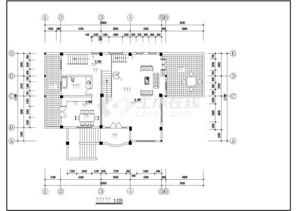 【南通】某农村错层别墅全套建筑结构施工cad图(含人工挖孔桩定位图，基础梁承台平面图)-图二