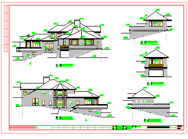 某地区三层别墅cad建筑设计图纸-图二