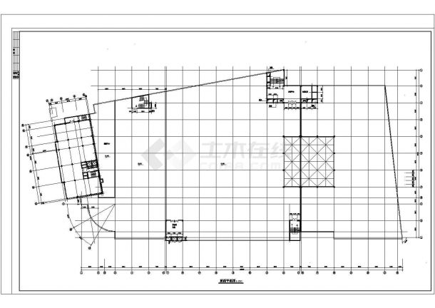 某三层大型商场建筑设计方案图纸-图一