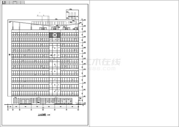 1.2万平米13层混框结构豪华酒店建筑设计CAD图纸-图一