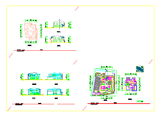 两套私人别墅建筑设计cad方案图纸带效果图_图1