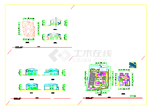 两套私人别墅建筑设计cad方案图纸带效果图-图二