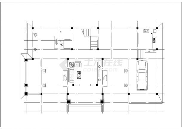 佳木斯市某现代村镇270平米2层砖混结构独栋乡村别墅建筑设计CAD图纸-图二