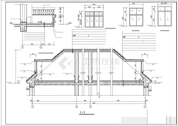320平米2层砖混结构别墅式住宅楼全套建筑设计CAD图纸（含阁楼层）-图二