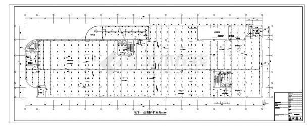 贵州服务综合楼给排水建筑CAD施工图纸（游泳池浴室）-图一
