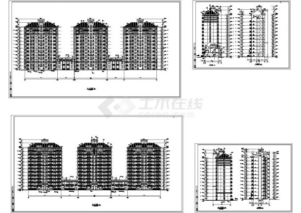 某地区商业用地豪园建筑设计施工方案CAD图纸-图一