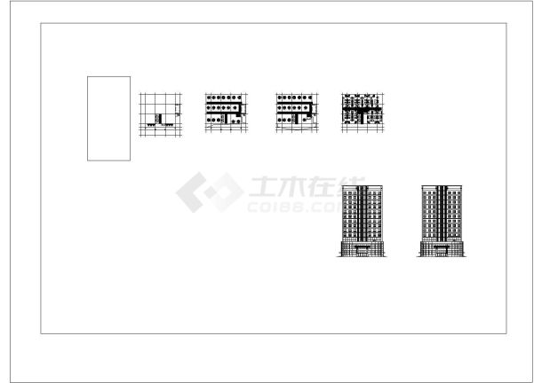 某地区十三层酒店建筑cad施工图纸-图二