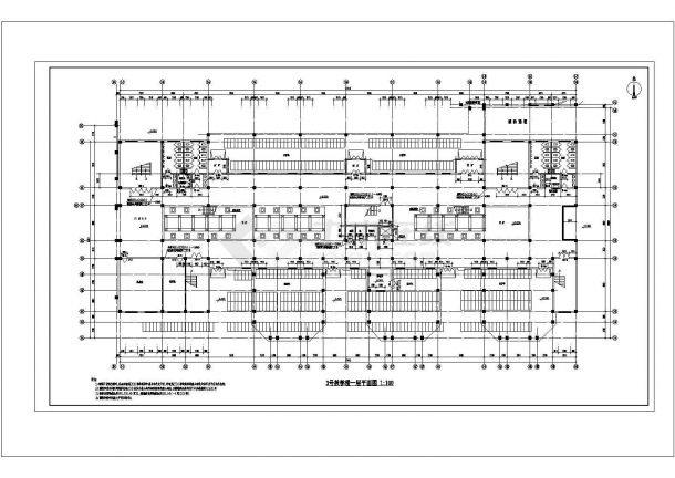 河北某科技大学3号综合教学楼建筑方案设计全套CAD平面图-图一