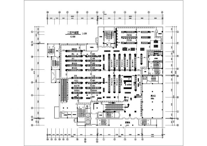 某超市建筑设计cad平面图纸_图1