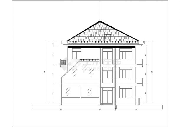 潮州市某现代村镇3层框架结构欧式风格单体别墅平立面设计CAD图纸-图一