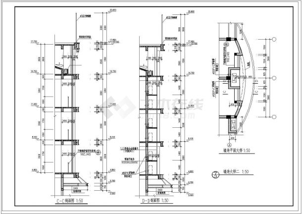 某商务综合楼建筑设计cad全套施工图纸-图二