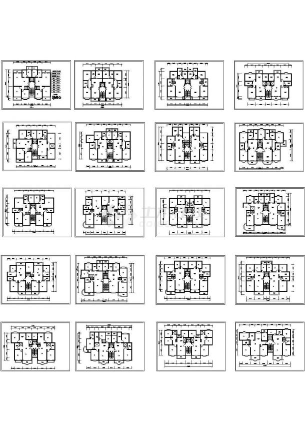 某地区多层商业住宅建筑完整户型平面设计施工CAD图纸-图一