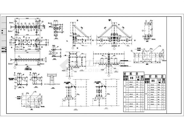 常德钢结构吊车厂房结构CAD大样构造节点图-图二
