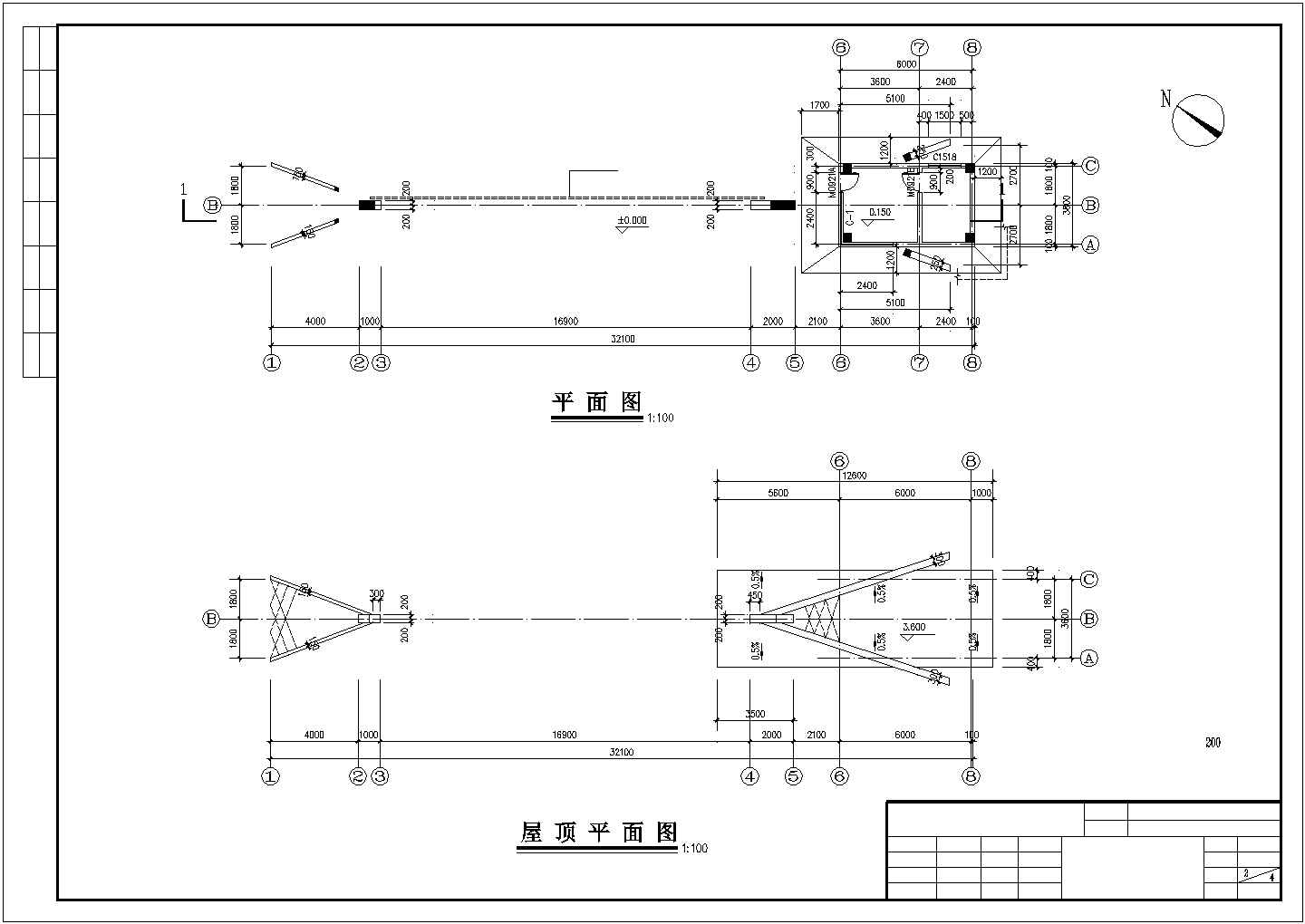 珠海市某工厂大门+传达室全套建筑设计CAD图纸