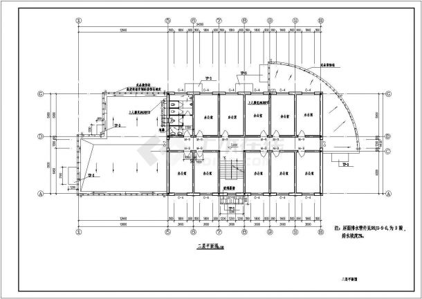 上海市某某交换站办公楼整套装修改造cad设计施工方案图-图一