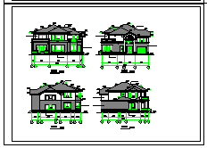 某别墅建筑设计CAD平立剖面图-图一