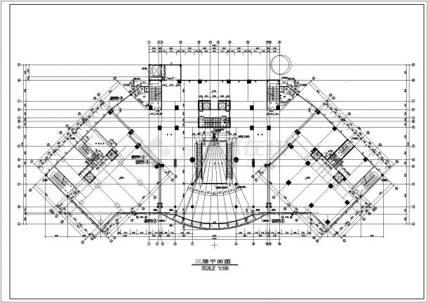 某城市广场楼层设计施工CAD图-图一