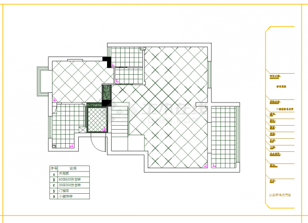 某地花园洋房区典雅美式风情复式样板间装修施工图含效果CAD图纸-图二