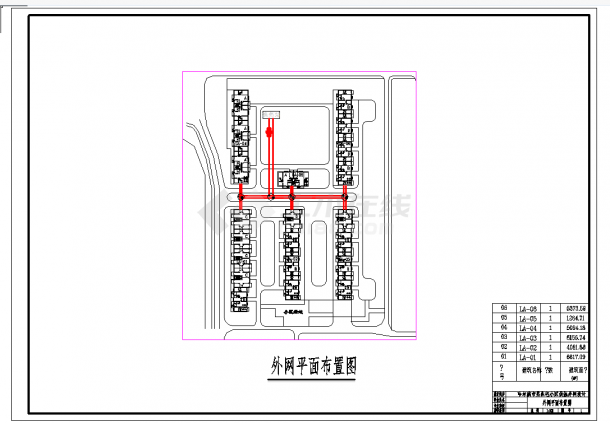 某地哈尔滨某住宅小区供热外网课程设计CAD图纸-图二