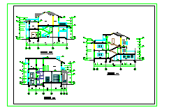 某三层别墅cad建筑设计方案施工图-图一