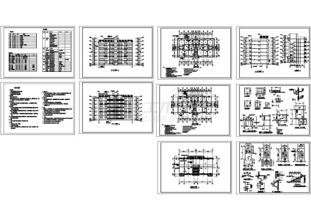某地区多层商用住宅建筑平立面设计施工CAD图纸-图一