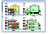 两套别墅建筑施工设计CAD图-图一