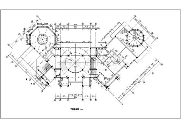 兰州某村镇4层框混结构私人单体别墅全套平面设计CAD图纸（含负一层）-图二