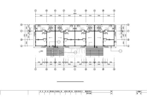 杭州市三佳花园小区1000平米3层砖混结构联排别墅建筑设计CAD图纸-图一
