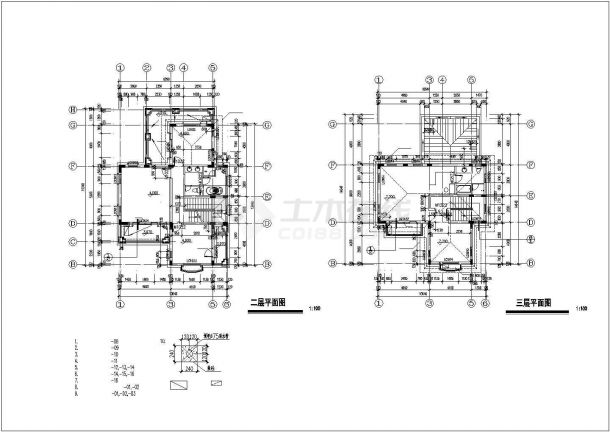 衢州市万泉新村某3层砖混结构乡村别墅建筑设计CAD图纸-图二