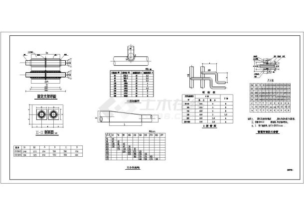 热力管网设计_某住宅小区热力管网施工CAD图-图一