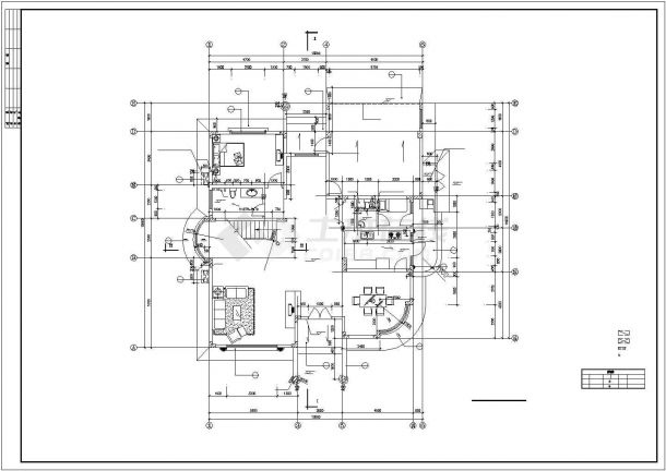 乌鲁木齐市城东新村某3层砖混结构乡村别墅全套建筑设计CAD图纸-图二