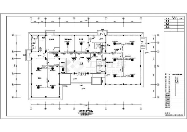 空凋设计_某文体中心VRV空调设计CAD图纸-图二