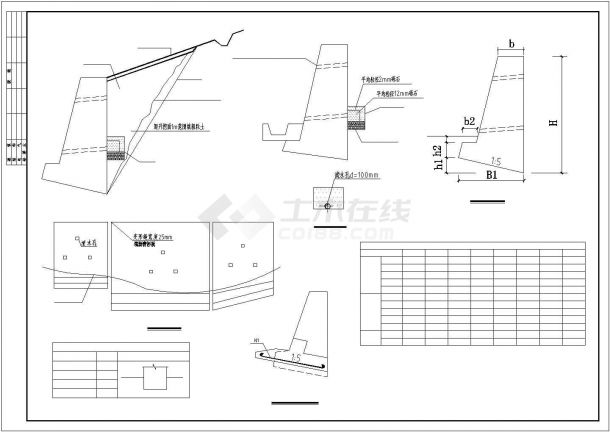 某厂区边坡支护全套设计施工CAD图纸-图二