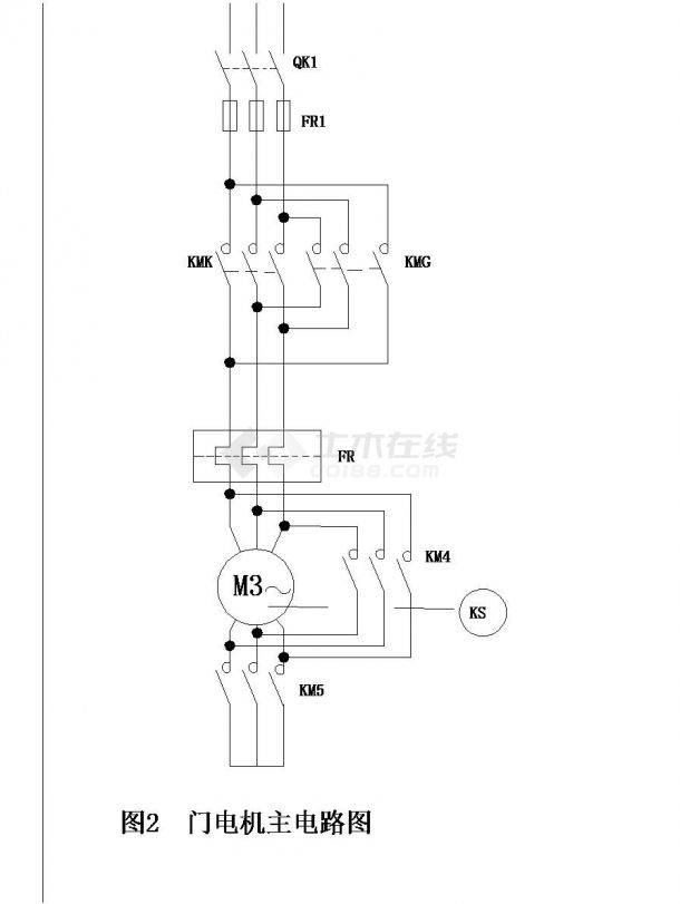 电梯主电路控制原理CAD详图-图二