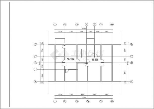 某经典户型建筑详细设计施工方案CAD图纸-图二