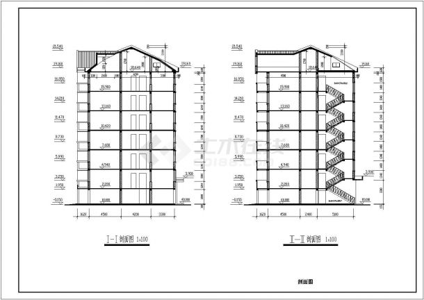 某宿舍楼全套建筑详细设计施工方案CAD图纸-图二