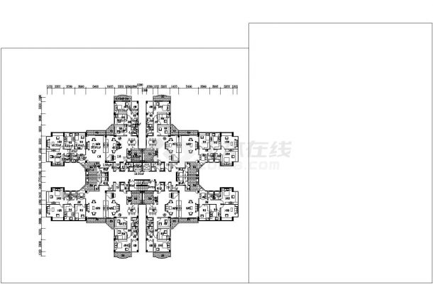 某高层住宅楼小区建筑详细设计施工方案CAD图纸-图二