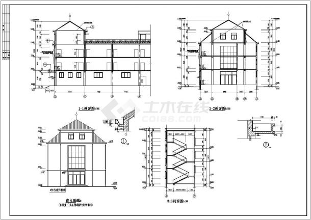 某大型国际乡村社区商业楼建筑详细设计施工方案CAD图纸-图二
