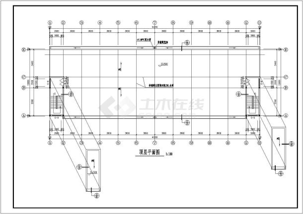 某鸿信车业有限公司宿舍楼建筑详细设计施工方案CAD图纸-图一