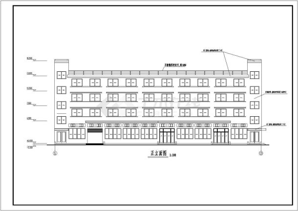 某鸿信车业有限公司宿舍楼建筑详细设计施工方案CAD图纸-图二