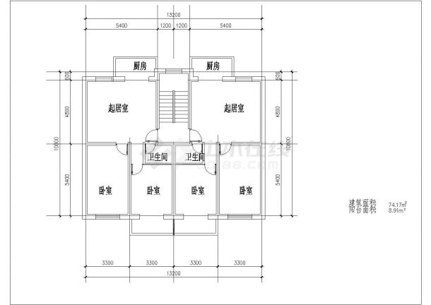 某高档住宅楼建筑户型平面详细设计施工方案CAD图纸-图一