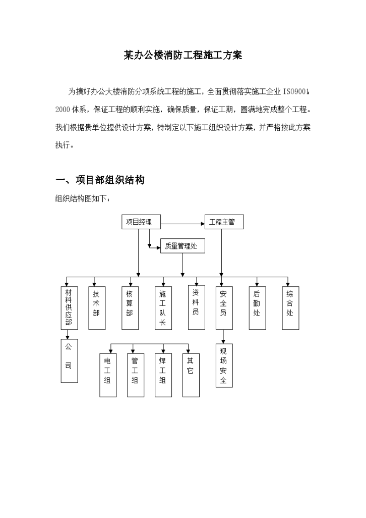 某办公楼消防工程施工方案-图一