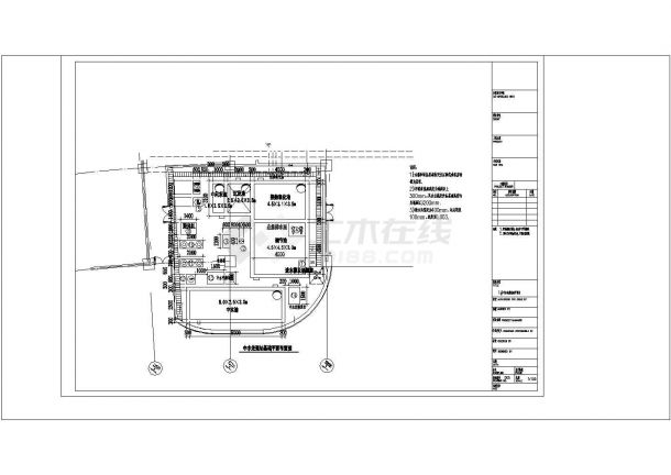 某商务楼中水处理站建筑给排水施工图CAD-图二