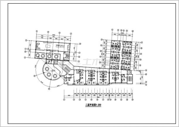 办公楼设计_某现代高层酒店办公楼建筑详细设计施工方案CAD图纸-图二